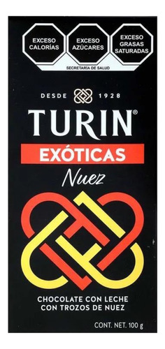 Chocolate Turin Nueces Exóticas 100grs (3 Barras)