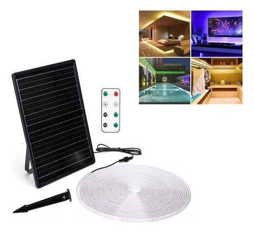 Tiras Led Solar 20m 200w RGB decoración Exterior LED Luz Blanca Ip65 Impermeable Aigostar