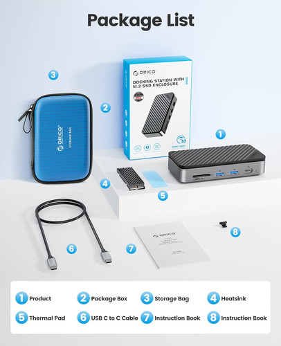 Docking Station Orico Dpm2p9 10 En 1 Ssd M2