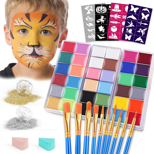 Kit De Pintura Facial Fiestas De Niños, 32 Colores De ...