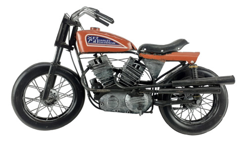 Moto De Hojalata Diseño Vintage Harley Davidson