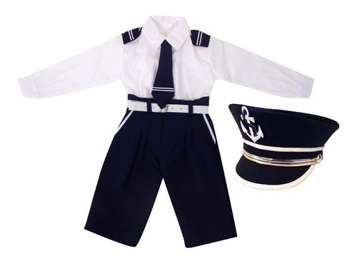 Conjunto Marinheiro Bebê + Quepe Luxo Infantil