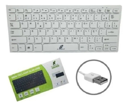 Mini Teclado Usb Super Slim Xc-tec-02 - X-cell Cor de teclado Branco