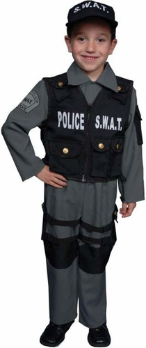  Disfraz De Polica Swat Deluxe Para Nios, Talla M,  Aos...
