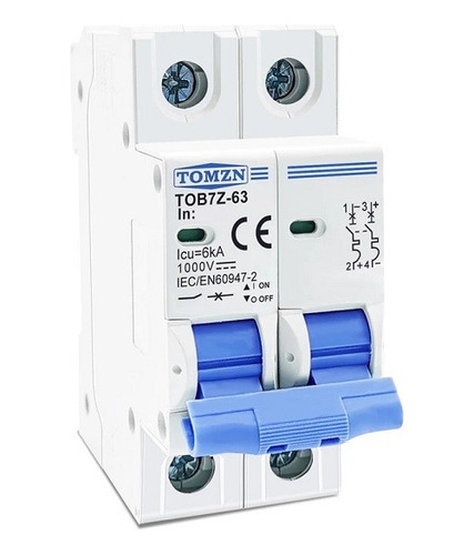 Interruptor Termomagnético Dc 1000v 25 A Solar Fotovoltaico 