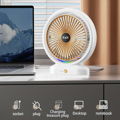 Mini Ventilador De Escritorio U De Tres Velocidades Con Bate