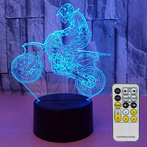 Luces De Noche Para Niños Lámpara De Motocross 3d Luz