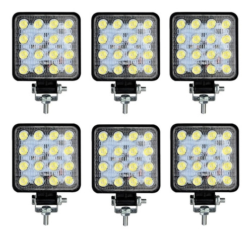 Kit Led 6 Faros 16 Leds Auxiliar Auto Camioneta Moto 12v 27w