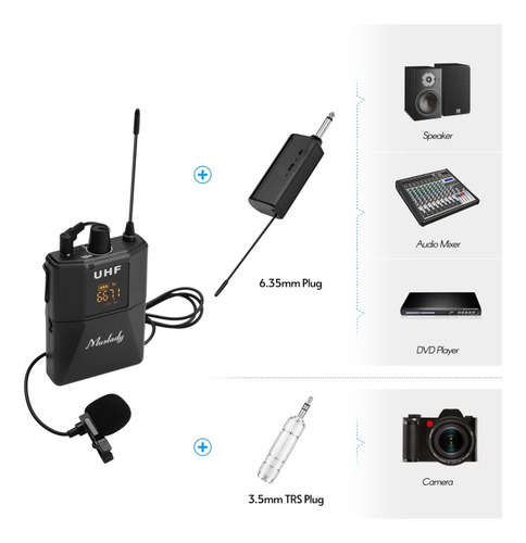 Muslady Uhf - Microfone Sem Fio Com Lapela