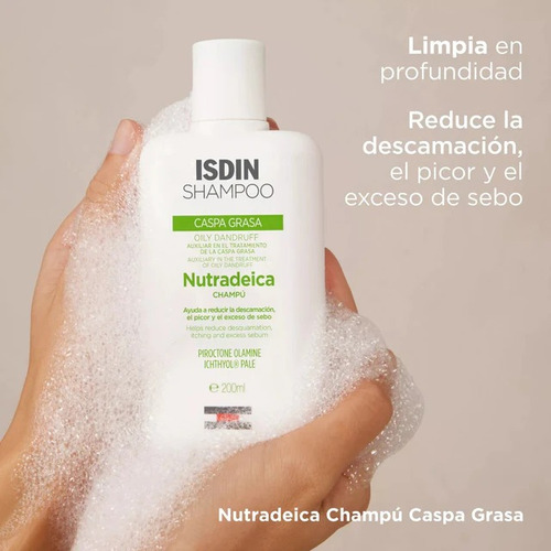 Isdin Nutradeica Shampoo Anti Caspa Grasa 200ml.