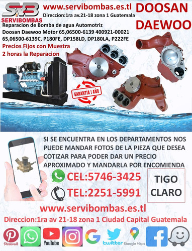 Reparacion De Bomba De Agua Automotriz Doosan Daewoo 65.0600
