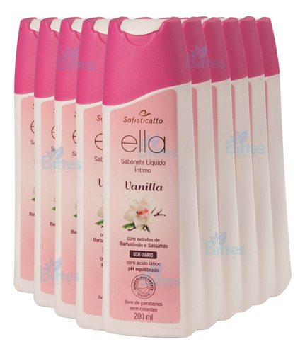 Kit 10 Sabonetes Íntimo Ella Sofisticatto Vanilla Atacado