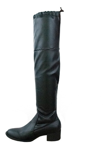 Imagen 3 de 4 de Botas Largas Mujer Negras Ajustables Tipo Piel Modelo 7725