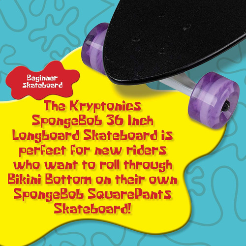 Skate Completo Kryptonics Spongebob 36 Longboard - Big Revea