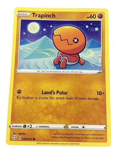 Trapinch 040/072 Shining Fates Pokemon Card Common Original