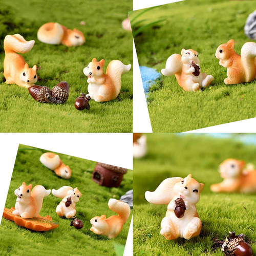 Juego De 20 Figuras En Miniatura De Ardilla, Mini Figuras De