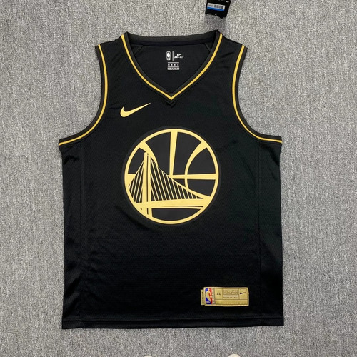 Jersey Nba Golden State Warriors Curry Black Gold 30 M