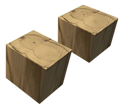 Kit 2 Patas Madera Sillon 4x4 Para Mueble Seleccion 6,5 Sajo Color Roble