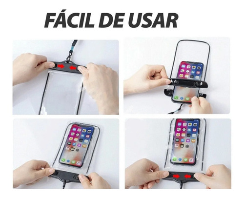 Imagem 5 de 7 de Capa Celular Mergulho A Prova Dagua Universal Cor Preto