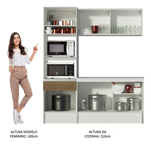 Madesa Gabinete Compacto C/ Arm. Topazio Pop Rust./blanco
