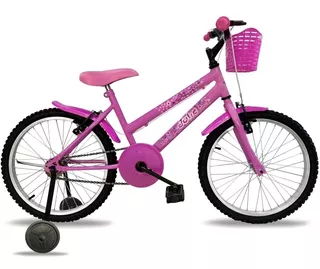 Bicicleta Infantil Feminina Com Rodinha Aro 20 Bella 2023 Cor Rosa