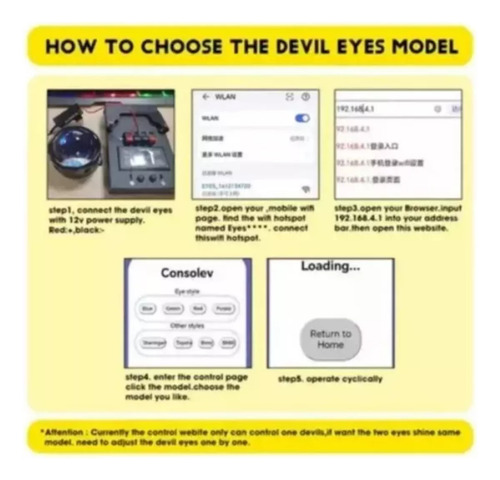 Lentes Led Devil Eye Evil Eye De 2 X 12 V En Modo Automático