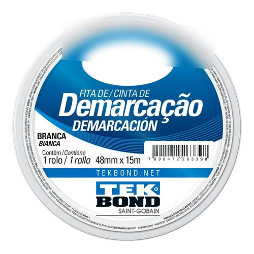 Cinta Demarcacion Señalizacion Blanca Tekbond 48 Mm X 15m