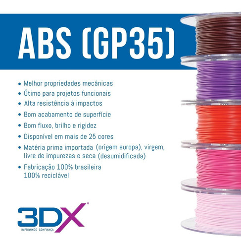Imagem 2 de 7 de Filamento Abs 1,75 Mm | 1kg | Branco