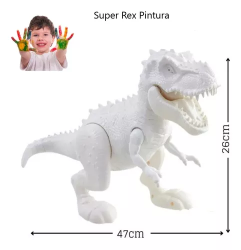 Dinossauro REX para Pintar com Mecanismo de Mordida - Kit 6 Cores