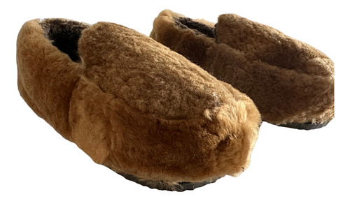 Pantuflas De Cuero Y Corderito  Marhs Merino 