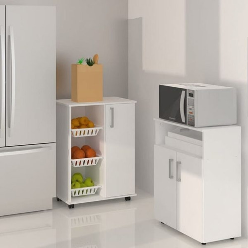 Imagen 3 de 10 de Mueble Organizador Para Microondas Axm 060- 63 X 81 X 36