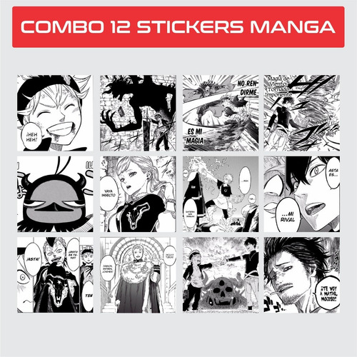 Imagen 1 de 4 de Sticker Black Clover - Combo X 12 Sticker - Animeras