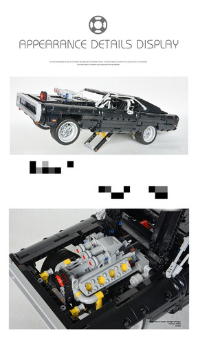 Auto Dodge Charger Fast And Furious No Lego Enorme ! Negro