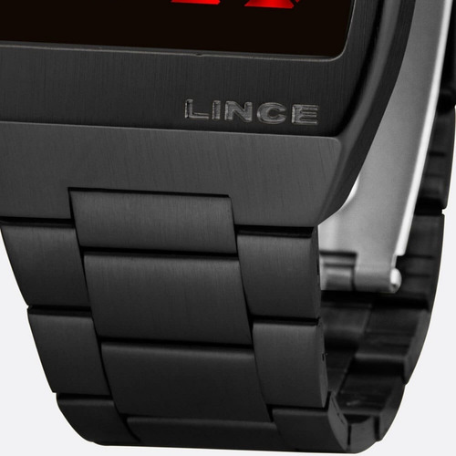 Relógio Lince Masculino Preto Quadrado Led Mdn4620l Vxpx