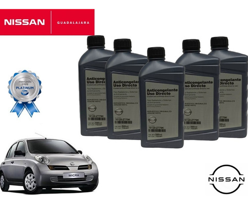 5 Litros De Anticongelante Original Nissan Micra 2006