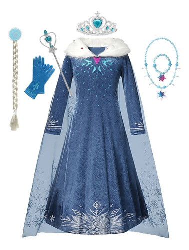 Disfraz De Elsa Disney Para Niña Frozen, Vestido De Princesa