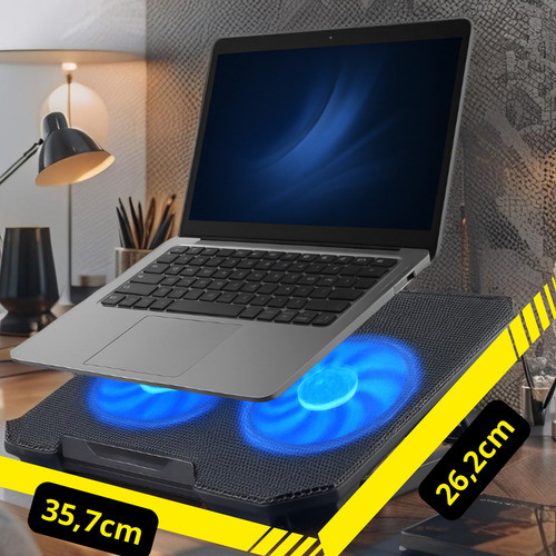 Base Gamer Notebook Jogo Suporte Cooler Mesa Laptop Led Usb
