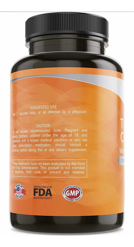 Turmeric Curcumin Con Extracto De Pimienta (180 Capsulas) Sabor Sin Sabor