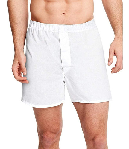 Imagen 2 de 7 de Hanes Boxer De Corte Completo Para Hombre Pack 4 Blancos Xl