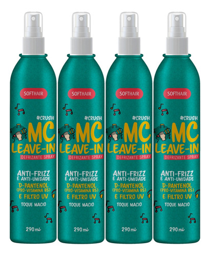 Kit Com 4 Defrizante Mc Leave In 290ml Softhair