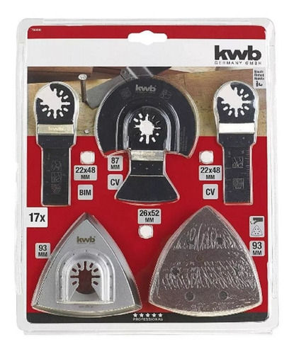 Imagen 2 de 7 de Set De 17 Accesorios Kwb Sierra Multicutter Oscilante Kit