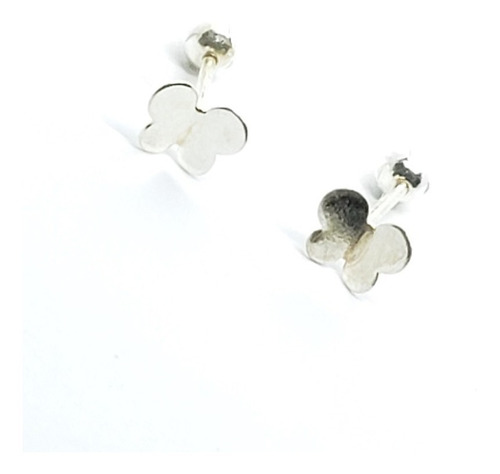 Aretes De Mariposa Chica De Plata 925 Estuche Mc1