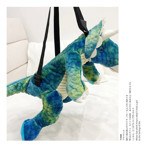 Mochila Triceratops Mochila Dinosaurio Peluche Dinosaurio 43cm Azul