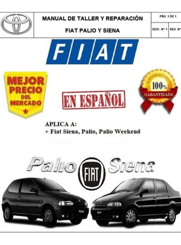 Imagen 1 de 1 de Manual Taller Y Eléctrico Fiat Palio Y Siena 1.3 Y 1.8 8 V 