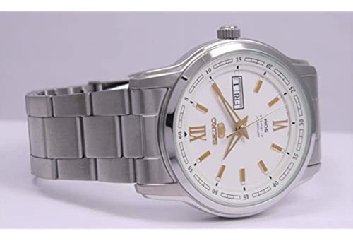 Seiko 5 Snkp15 K1 Plateado Con Esfera Blanca Reloj Analógico