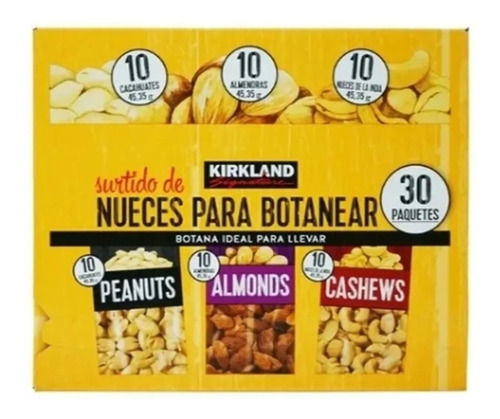 Nueces Para Botanear, 30 Paquetes Cacahuates Almendras