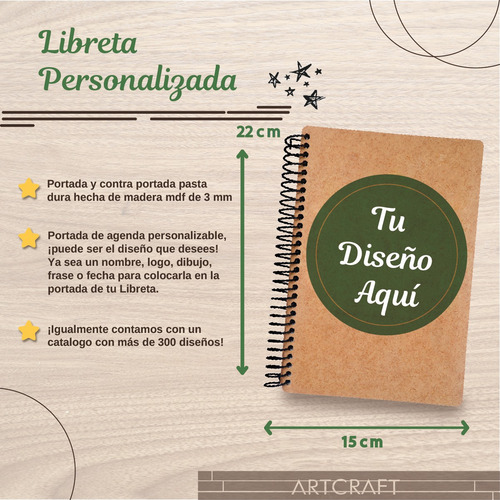 Libreta Portada Personalizada Salud Nutrición ½ Carta E75