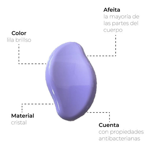 Depiladora Manual Nano Sin Dolor Exfoliante Hopemob Color Lila Brilloso
