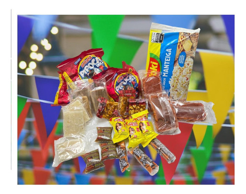 Kit Com 25 Doces Típicos Festa Junina Para 1 A 2 Pessoas