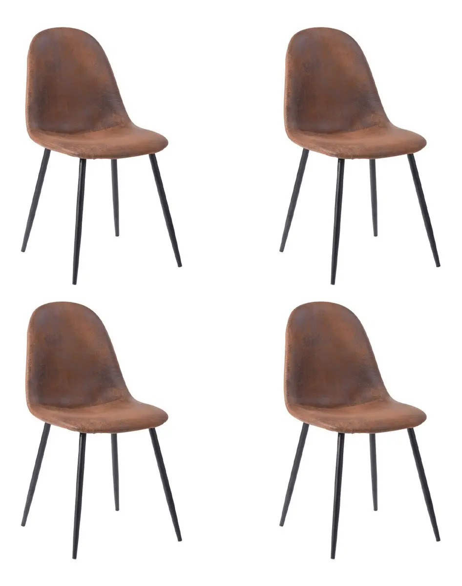 Pack 4 Sillas Comedor Charleston 56427 - Marrón